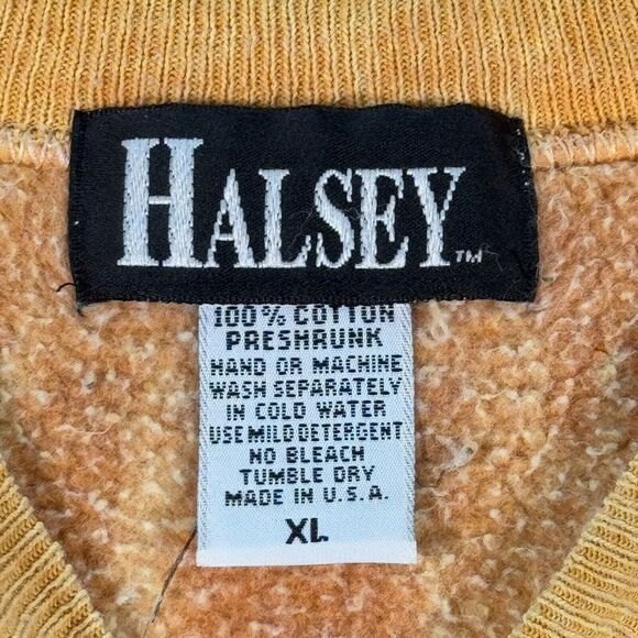 Vintage Jungle Crewneck Sweatshirt Adult XL Orange Forest Animals Halsey USA - Picture 8 of 12